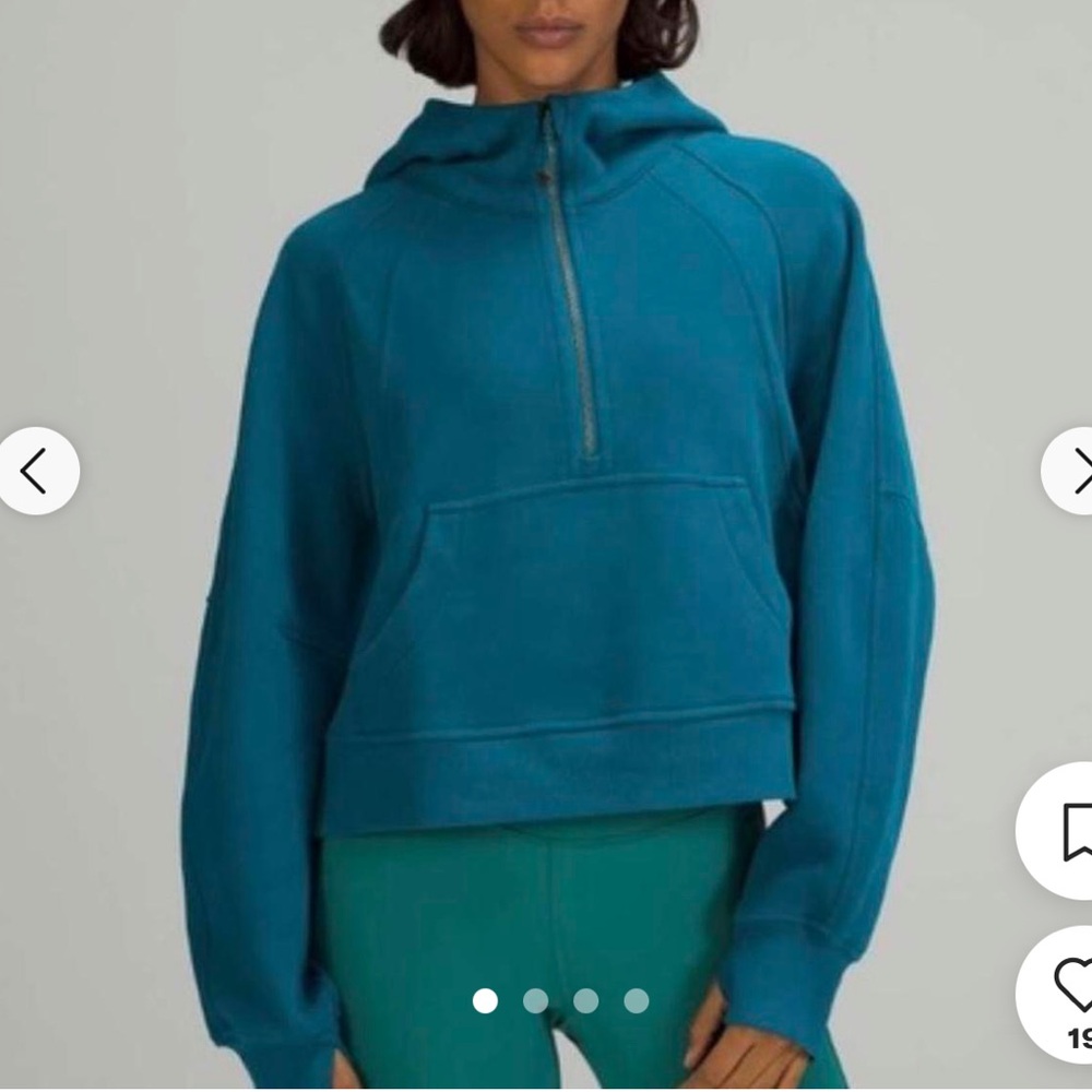 Lululemon size 4 Scuba Oversized Half-Zip Hoodie in blue/green